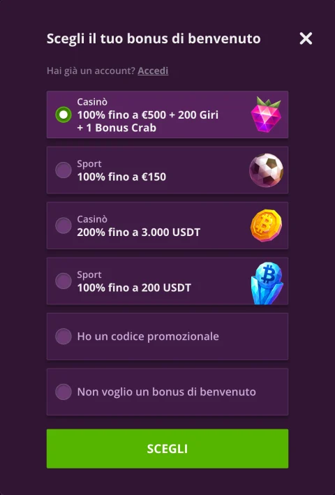 Schermata registrazione Malina